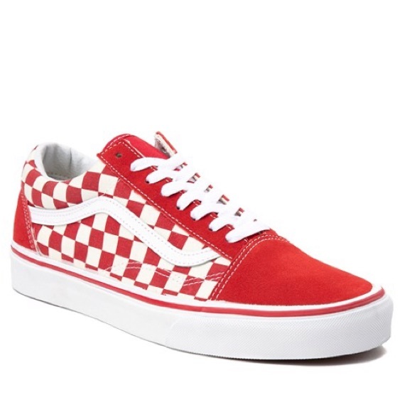 red checkered low top vans
